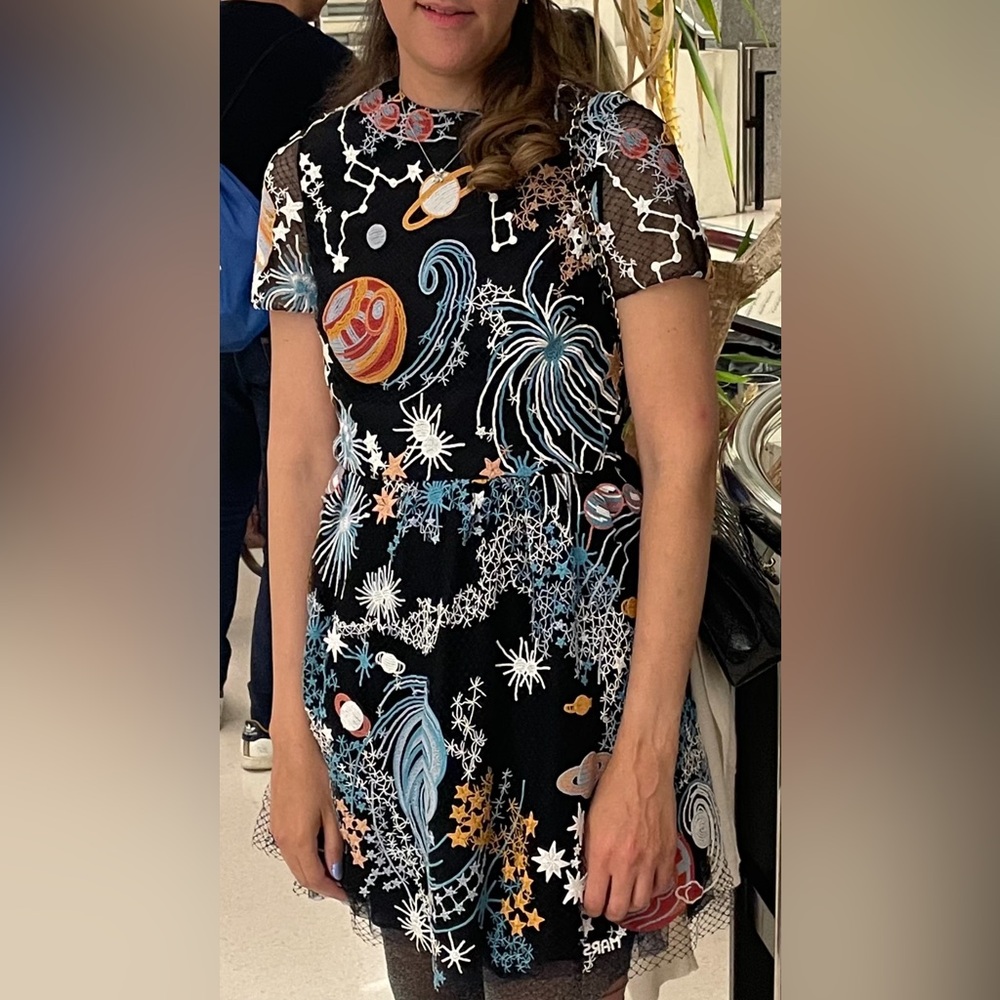 2015 Pre-fall Valentino Cosmos Lace Embroidered dress SZ 4